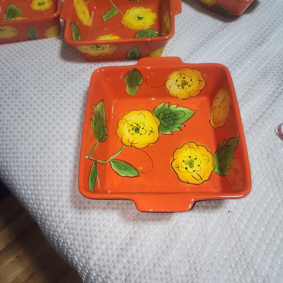 TEMP-TATIONS EUC 5 PIECE TARA POPPY PASSIONS CASSAROLE DISHES BOWLS - Picture 2 of 11